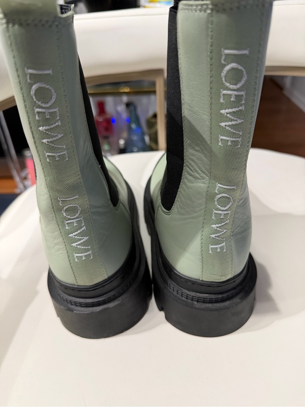 Loewe Mint Green and Black Chelsea Ankle Boots - Picture 3 of 5